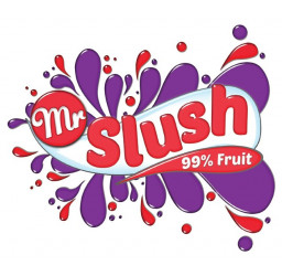 Strawberry Slush 99% Fruit Mr Slush Logo
