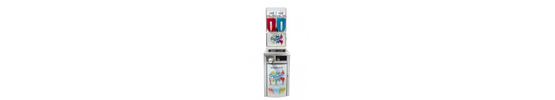 Slush machine stands and serving stations.